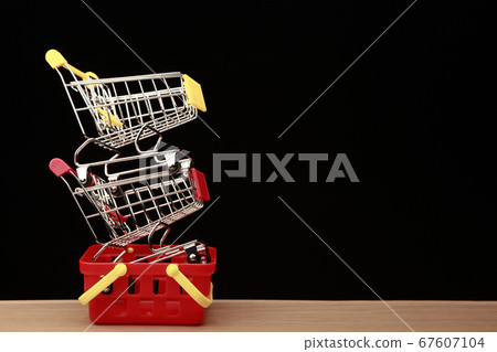 image of basket trolley dark background  67607104