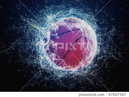 Basketball ball splashing 67607567