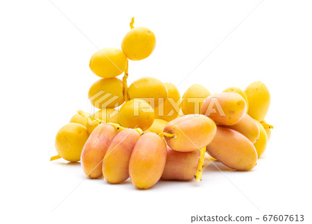 Date palm fresh on white background 67607613