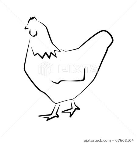 Hen or chicken outline simple icon. - Stock Illustration [67608104] - PIXTA