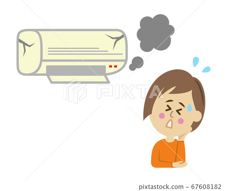 Illustration image of a woman suffering from air conditioner failure Illustration image of a woman suffering from air conditioner failure 67608182