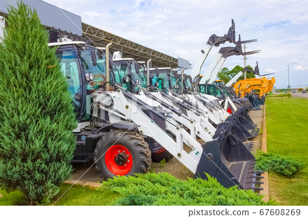 bulldozers on construction area 67608269