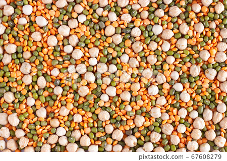 Background of chickpeas, lentil and mung Background of chickpeas, lentil and mung 67608279