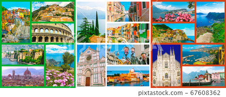 Collage of major Italian travel destinations from Collage of major Italian travel destinations from 67608362