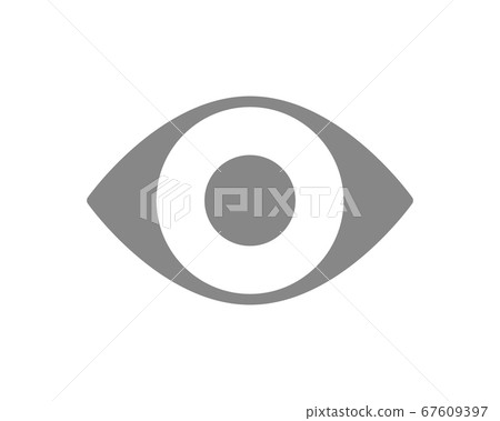 Human eye grey icon. Organ of the visual system symbol Human eye grey icon. Organ of the visual system symbol 67609397