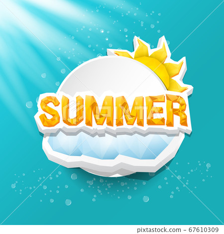 vector special offer summer label design template . Summer sale banner or badge with beautiful sun and calligraphic text on azure background with sun lights vector special offer summer label design template . Summer sale banner or badge with beautiful sun and calligraphic text on azure background with sun lights 67610309