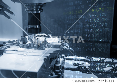 The abstract scene of CNC milling machine . The abstract scene of CNC milling machine . 67610344