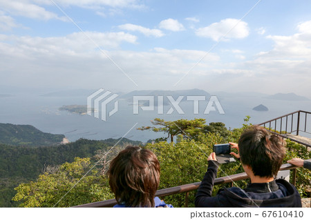 Hiroshima Prefecture Autumn Hatsukaichi City Aki's Miyajima Scenery from Misen 67610410