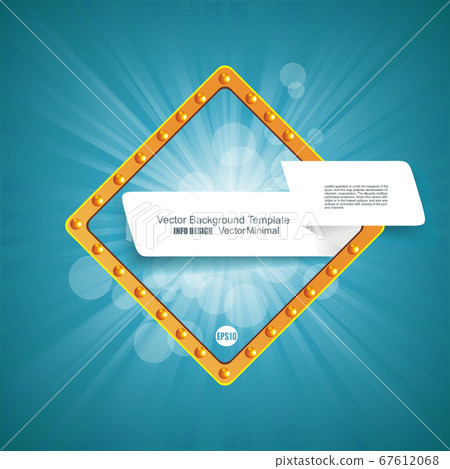 Old  banner with light bulbs. Vector cinema 67612068