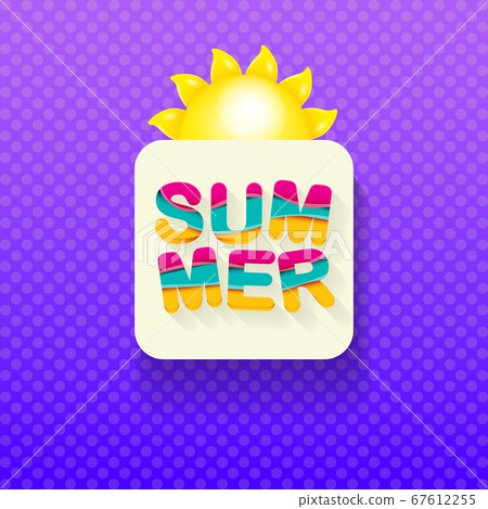 vector special offer summer label design template . Summer sale banner or badge with sun and text on summer violet background vector special offer summer label design template . Summer sale banner or badge with sun and text on summer violet background 67612255