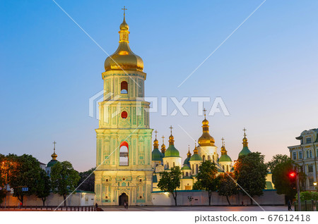 Sophia Cathedral church twilight Kyiv Sophia Cathedral church twilight Kyiv 67612418