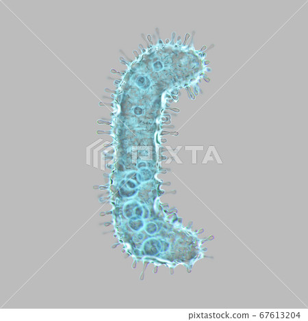 Alphabet made of virus isolated on gray background. Symbol left square bracket. 3d rendering. Covid font Alphabet made of virus isolated on gray background. Symbol left square bracket. 3d rendering. Covid font 67613204