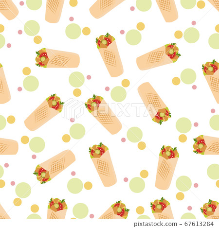 Vector seamless pattern Takeaway Food Street Lunch - Stock Illustration ...