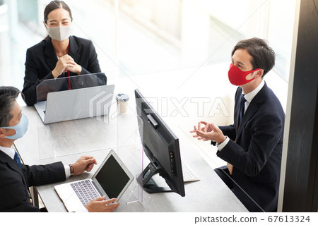 Business man wearing a mask Business man wearing a mask 67613324