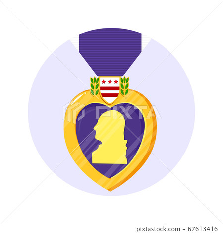 Purple Heart Day. Isolated vector badge 67613416