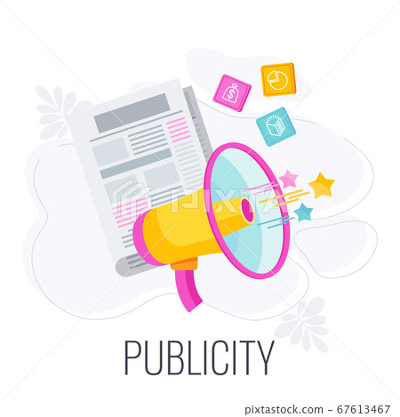 Publicity infographics icon. Flat vector cartoon illustration. Publicity infographics icon. Flat vector cartoon illustration. 67613467