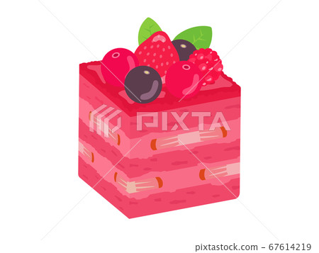 Berry cake illustration 67614219