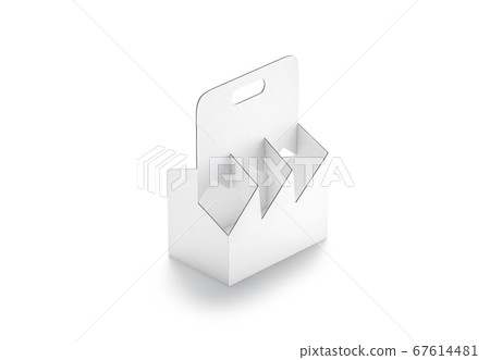 Blank white cardboard bottle holder mockup, side view Blank white cardboard bottle holder mockup, side view 67614481