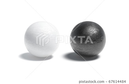 Blank leather black and white ball mockup set 67614484