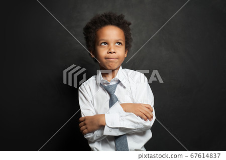 Happy African american child student boy  67614837