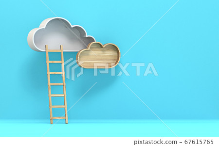 Cloud with ladder 3D Cloud with ladder 3D 67615765