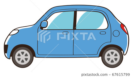 Blue Car Seen From The Side - Stock Illustration [67615799] - Pixta