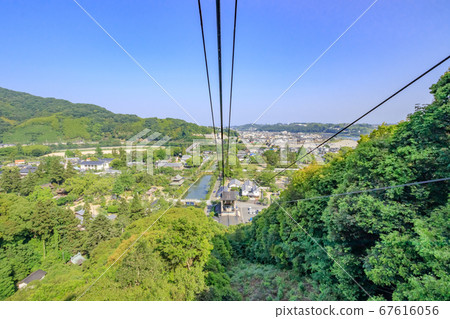 從纜車上看到的岩國市山口縣岩國市 從纜車上看到的岩國市山口縣岩國市 67616056