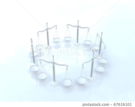 White judicial image balance 3DCG illustration White judicial image balance 3DCG illustration 67616101