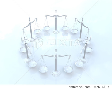 White judicial image balance 3DCG illustration 67616103