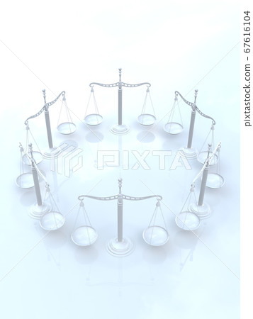 White judicial image balance 3DCG illustration 67616104