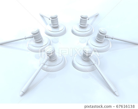 White judiciary image Gavel 3DCG illustration 67616138