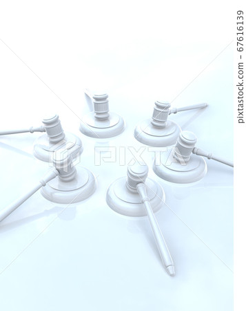 White judiciary image Gavel 3DCG illustration 67616139
