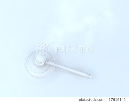 White judiciary image Gavel 3DCG illustration White judiciary image Gavel 3DCG illustration 67616141