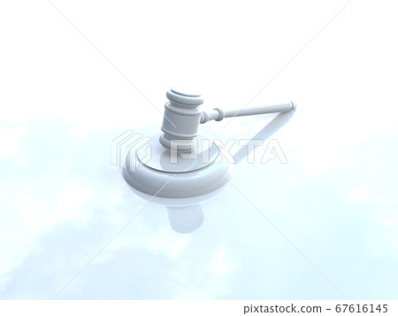 White judiciary image Gavel 3DCG illustration 67616145