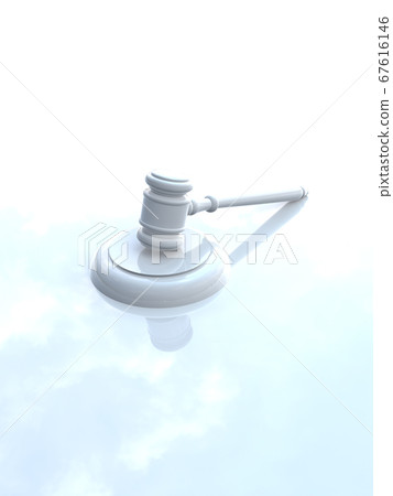 White judiciary image Gavel 3DCG illustration 67616146