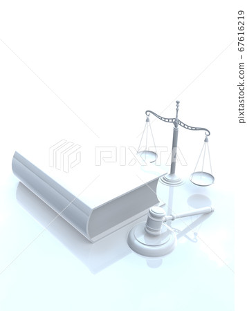 White judicial image Gavel balance six law complete book 3DCG illustration White judicial image Gavel balance six law complete book 3DCG illustration 67616219