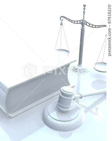 White judicial image Gavel balance six law complete book 3DCG illustration White judicial image Gavel balance six law complete book 3DCG illustration 67616220