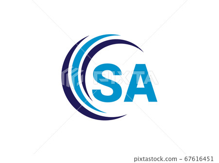 Initial Monogram Letter S A Logo Design Vector Stock Illustration