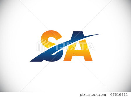 Initial Monogram Letter S A Logo Design Vector Stock Illustration