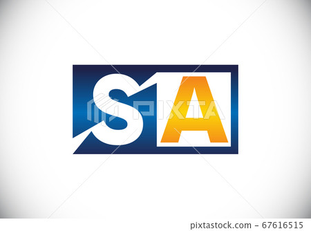 Initial Monogram Letter S A Logo Design Vector Stock Illustration