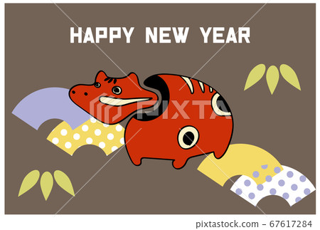 New Year's card with pop red 67617284