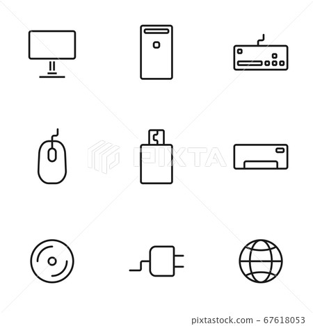 Set of computers line icons contains laptop, 67618053