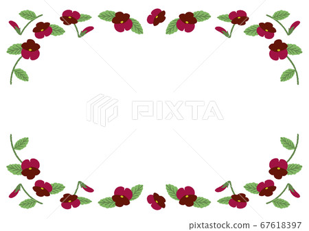 Flower illustration red violet frame ③ Flower illustration red violet frame ③ 67618397