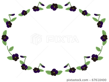 Flower illustration Blue-black violet frame ① Flower illustration Blue-black violet frame ① 67618400