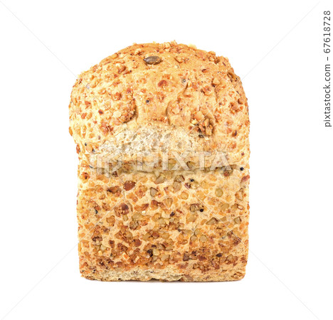 Fresh whole grain bread on white 67618728
