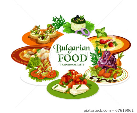 Bulgarian food of meat, vegetable and cheese Bulgarian food of meat, vegetable and cheese 67619061