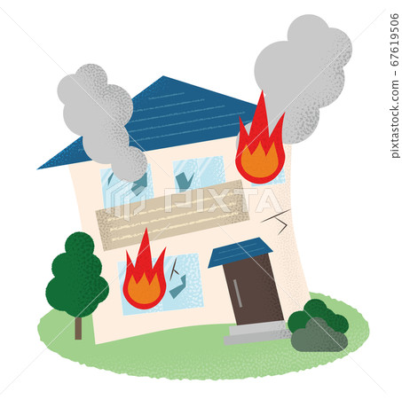 Vector illustration set of houses in a fire 67619506