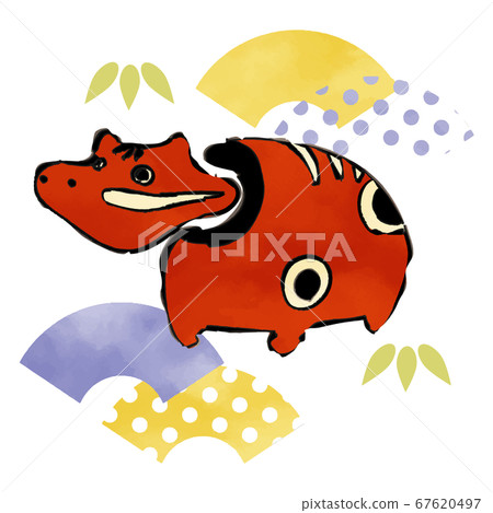 Red touch of watercolor touch 67620497