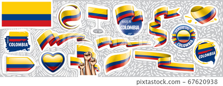 Vector set of the national flag of Colombia in various creative designs Vector set of the national flag of Colombia in various creative designs 67620938