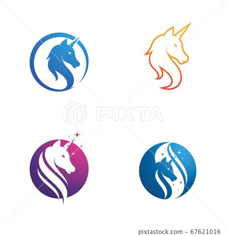 Unicorn Logo icon vector illustration 67621016